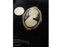 Old Brooch Cameo Medallion