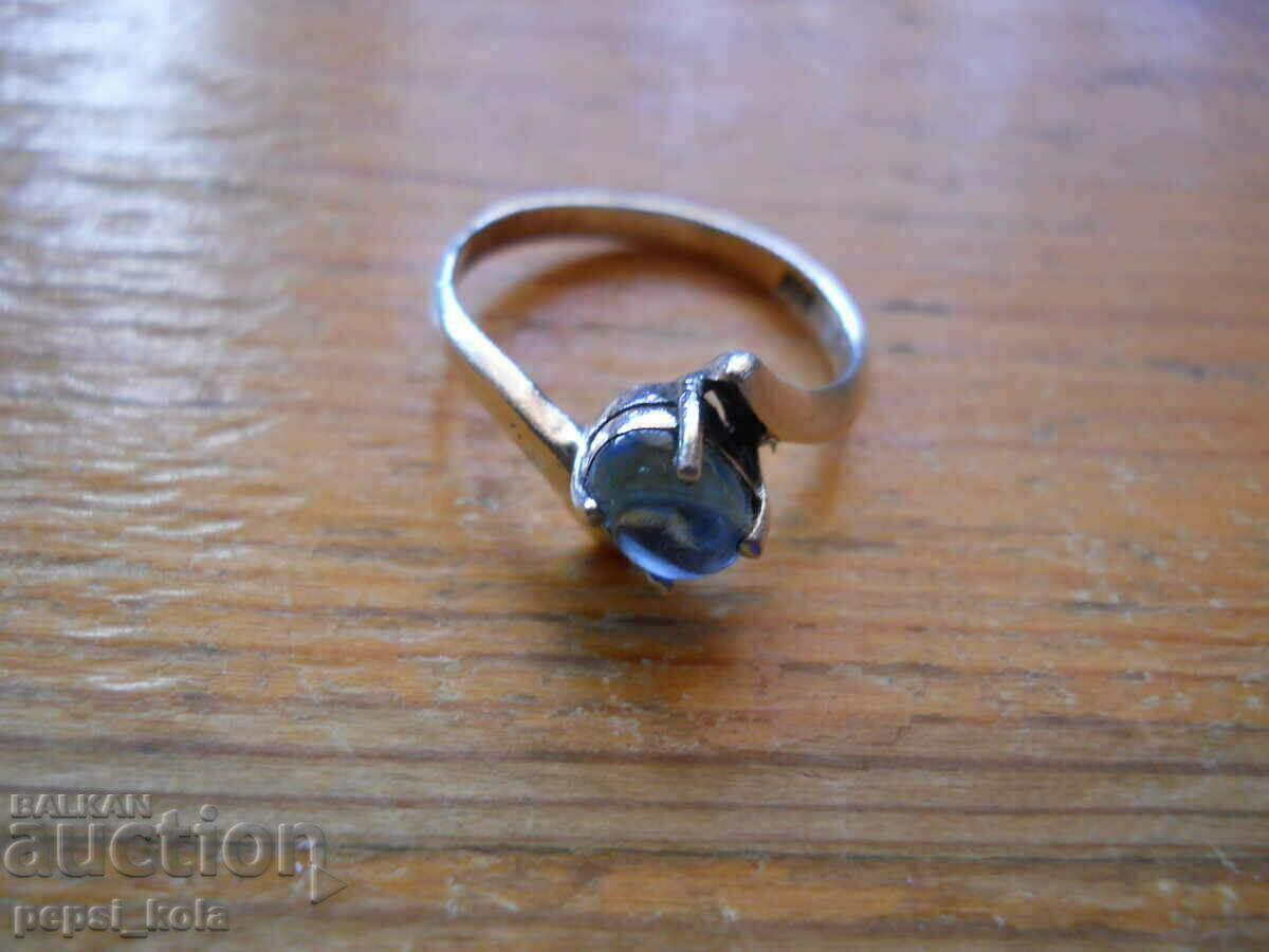 сребърен пръстен с аквамарин - 1,80 гр / 925 пр