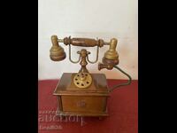Vintage wooden jewelry box "telephone" type