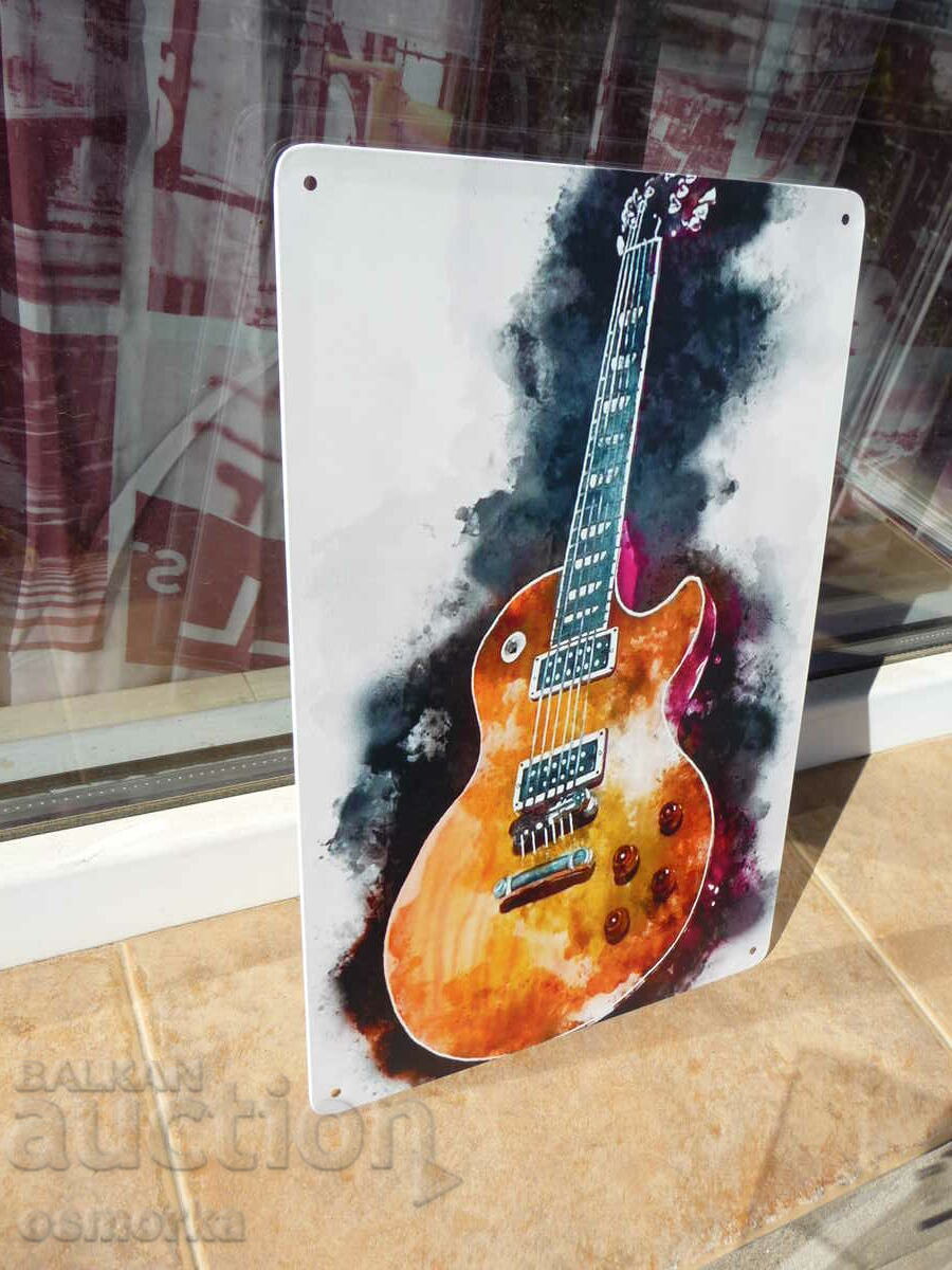 Metal sign music rock guitar smoke concert electric with price 18.00 BGN | € 9.20 Metal sign music rock guitar smoke concert electric with price 18.00 BGN | € 9.20