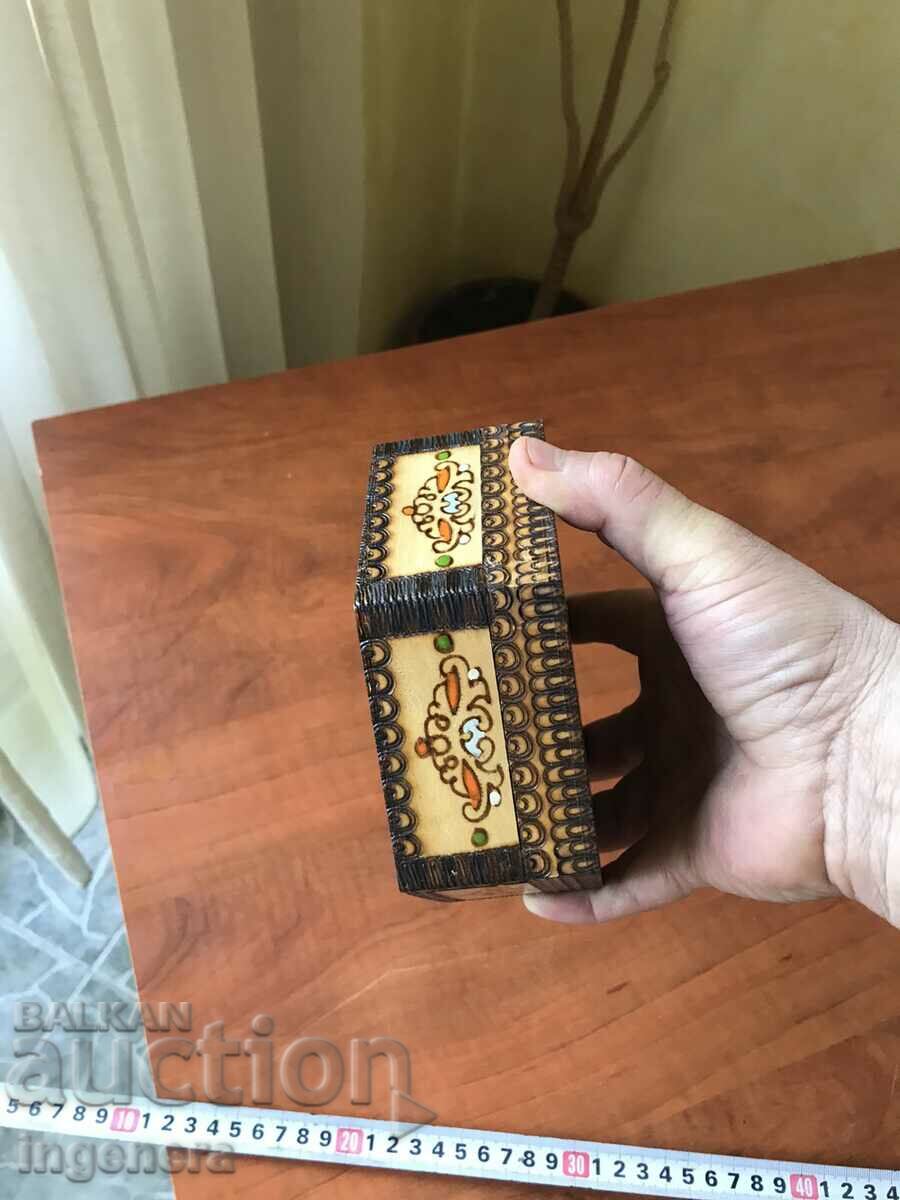 BOX WOOD PYROGRAPH DRAWING ANTIQUE FROM SOCA MOSTRA - 5