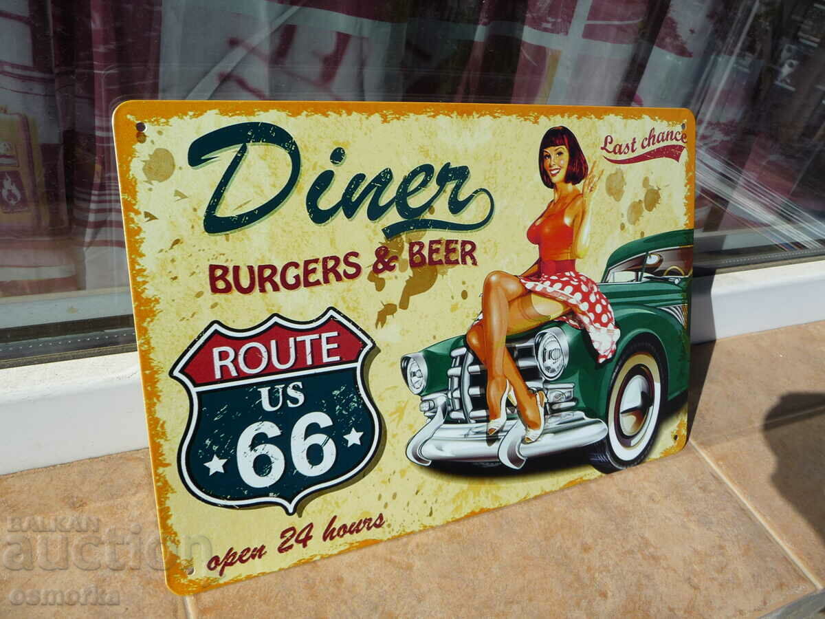 Метална табела кола момиче еротика расторант закусвалня бург с цена 18.00 лв. | € 9.20