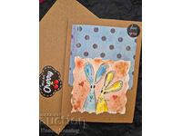 Art card, watercolor, rabbits