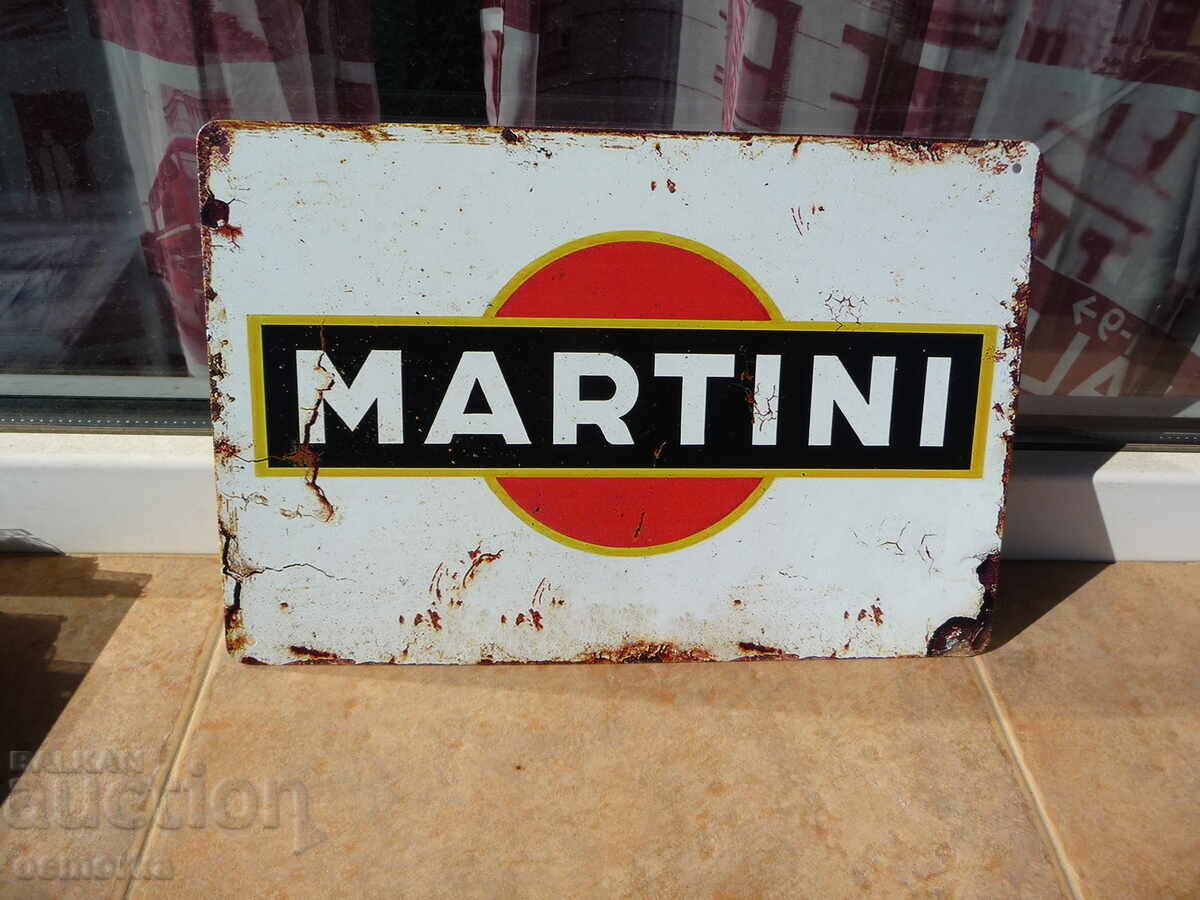 Μεταλλική επιγραφή Martini αλκοόλ Διαφημιστικό λογότυπο κοκτέιλ Martini