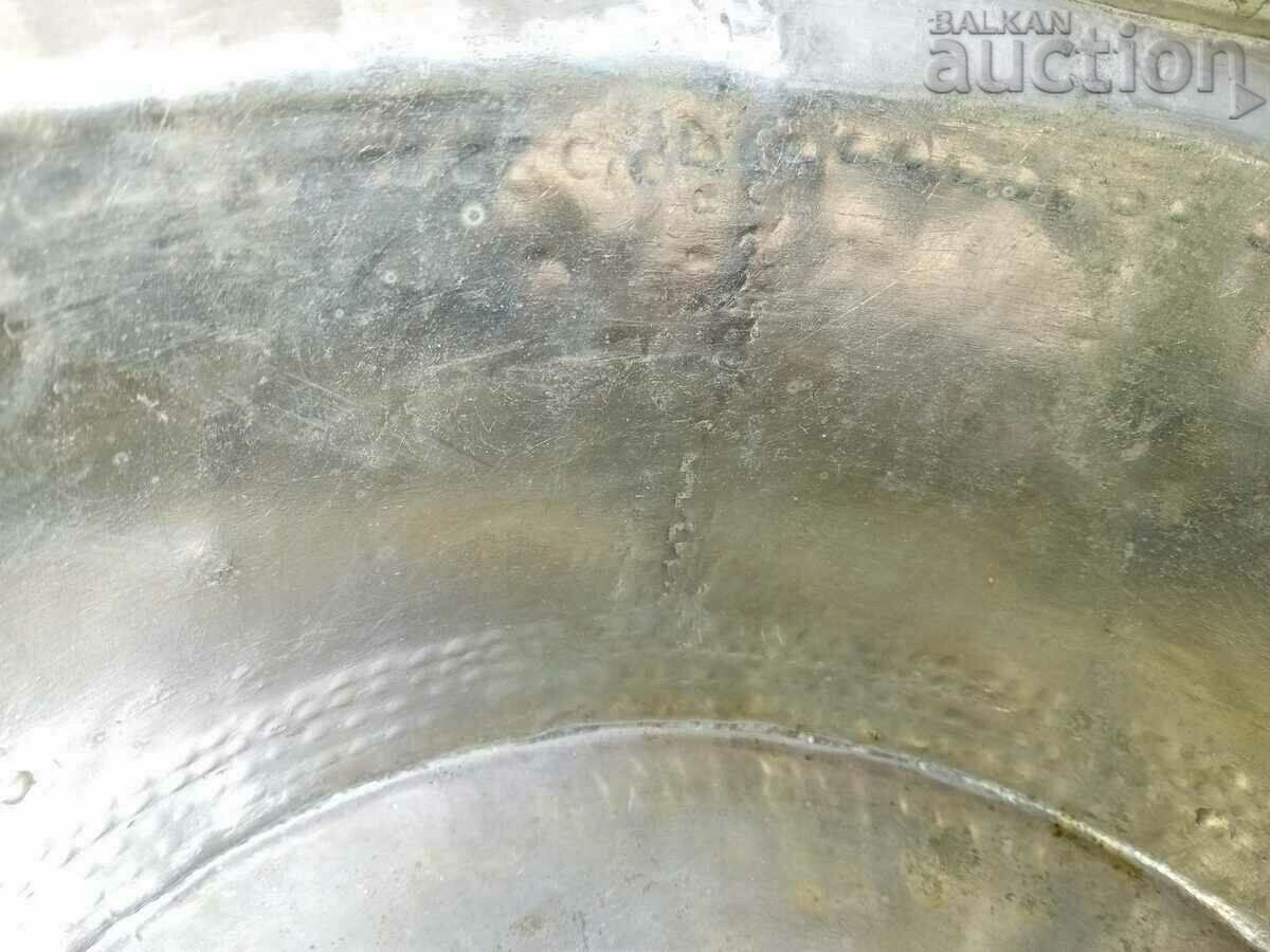 Παλιό τσίγκινο δοχείο, χάλκινο δοχείο με καπάκι - 7
