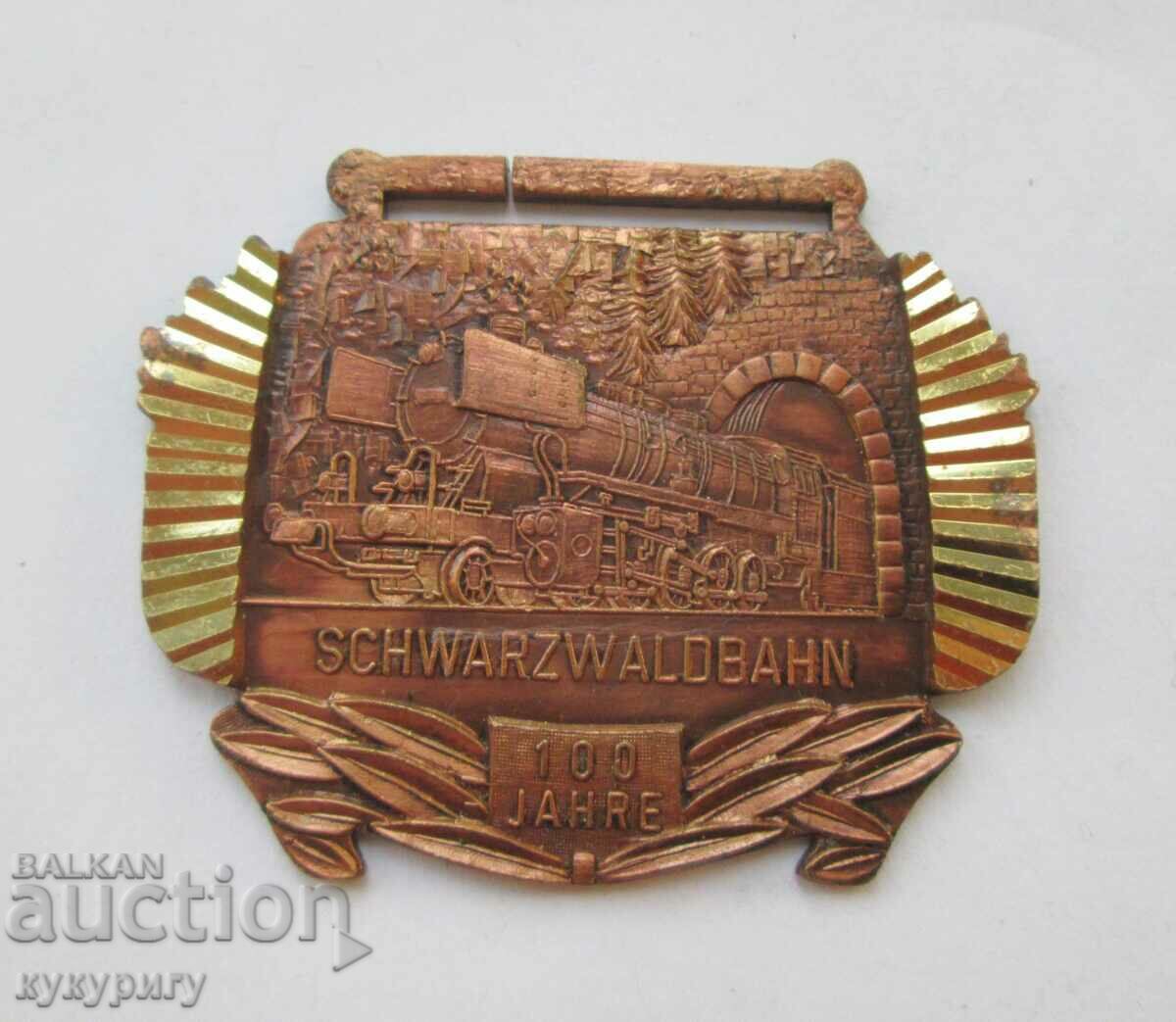 Old railway medal sign Railway railways train 1 st