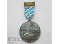 Veche insignă cu medalie feroviară germană Căi ferate Tren 2