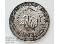 Placă cu medalie veche insignă de onoare 40 de ani CSKA septembrie steag