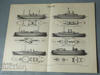 1900 Τύποι πλοίων λιθογραφία