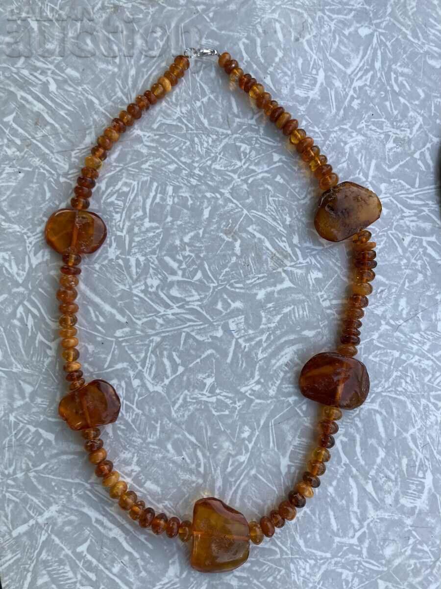 Necklace with Large Pieces of Natural Amber