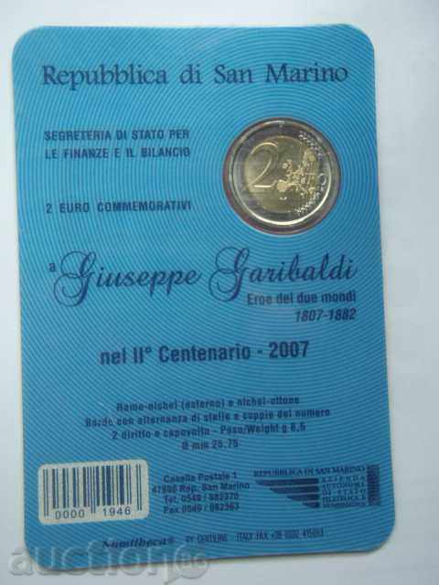 Доставка на 2 Euro 2007 San Marino "Garibaldi" /Сан Марино/ - Unc 2 евро