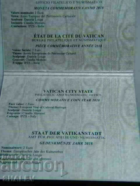Auction 2 Euro 2018 Vaticana "Culturale" (1) Vatican City - Unc (2 Euro) Auction 2 Euro 2018 Vaticana "Culturale" (1) Vatican City - Unc (2 Euro)