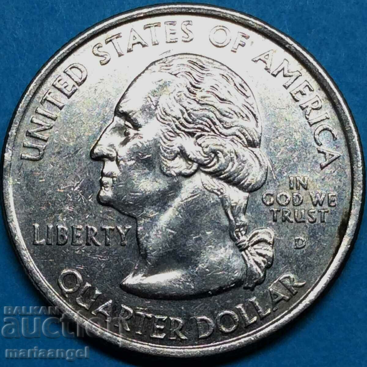 САЩ 1 /4 долар 25 цента квотер 2004 щат Мичиган