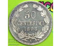 50 чентесими 1898 Сан Марино UNC PROOF-like сребро