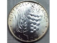 500 лири 1972 Ватикан Павел VI  29мм 11г сребро