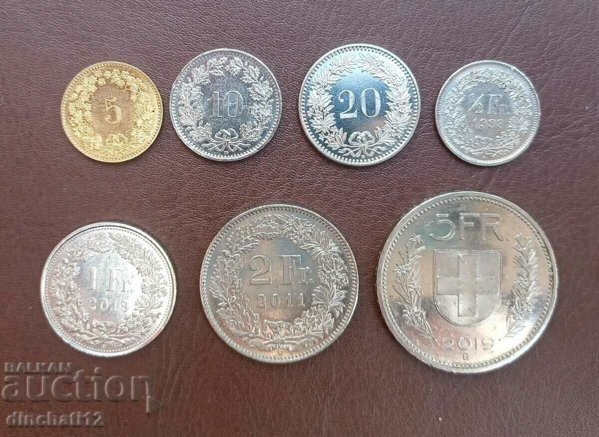 Лот монети Швейцария - швейцарски монети