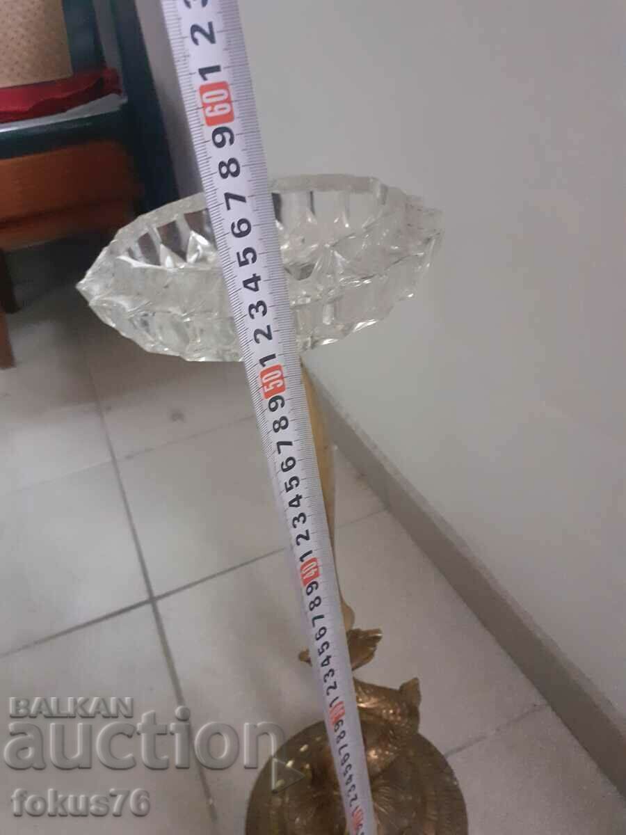 Great Old Parlor Mantel Tall Ashtray - Bronze - 5