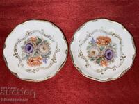 Porcelain saucers with markings