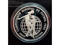 Сребро 1000 Сукре Световно по Футбол 1986 Еквадор
