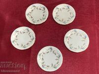 Beautiful porcelain saucers with markings, 5 pcs. ROYAL ALBERT