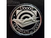 Ασημένιο 10000 Lira Σκοποβολή Ολυμπιακοί Αγώνες 1999 Σαν Μαρίνο