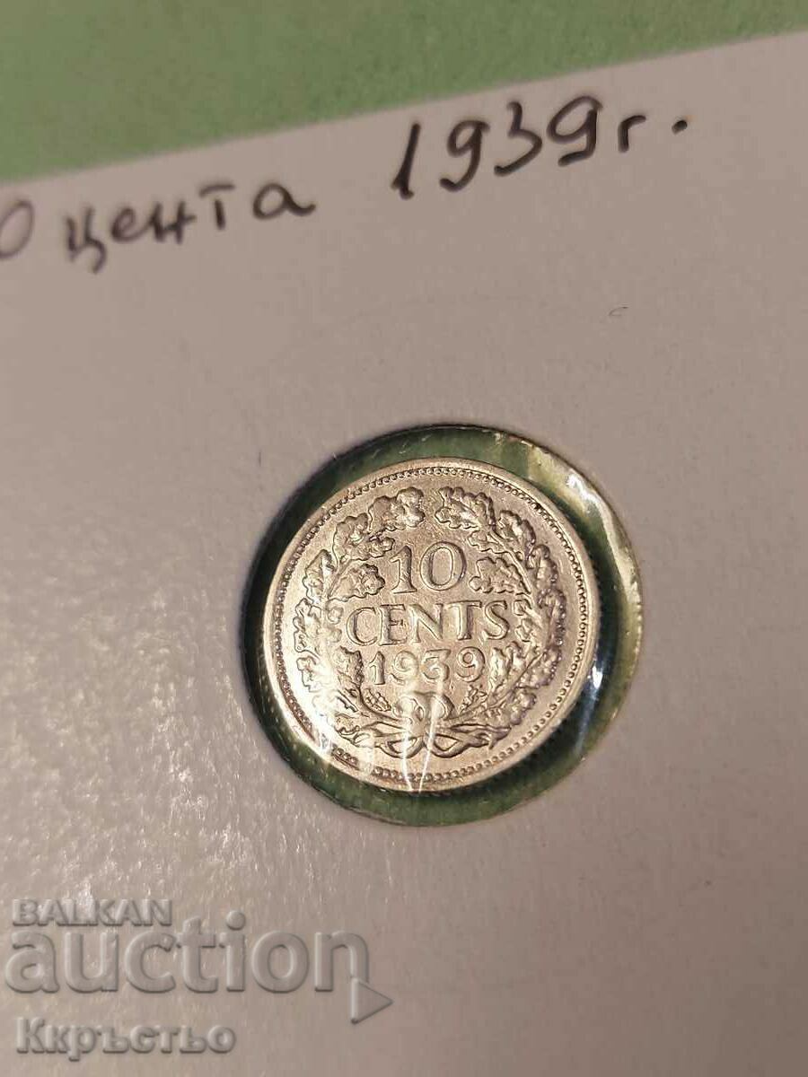 10 cents 1939 The Netherlands
