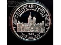 Silver $5 Balmoral Castle 1995 Belize