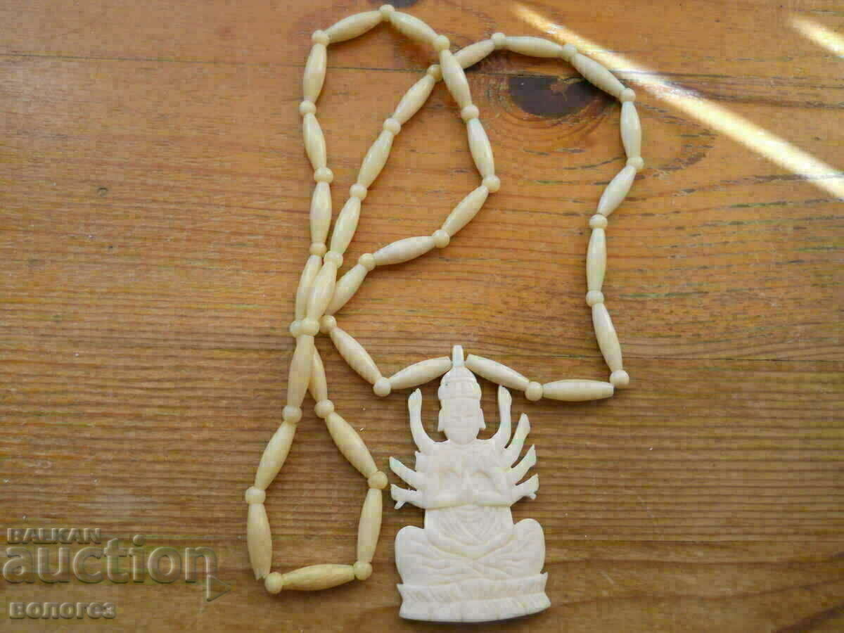 Old ivory necklace - Shiva