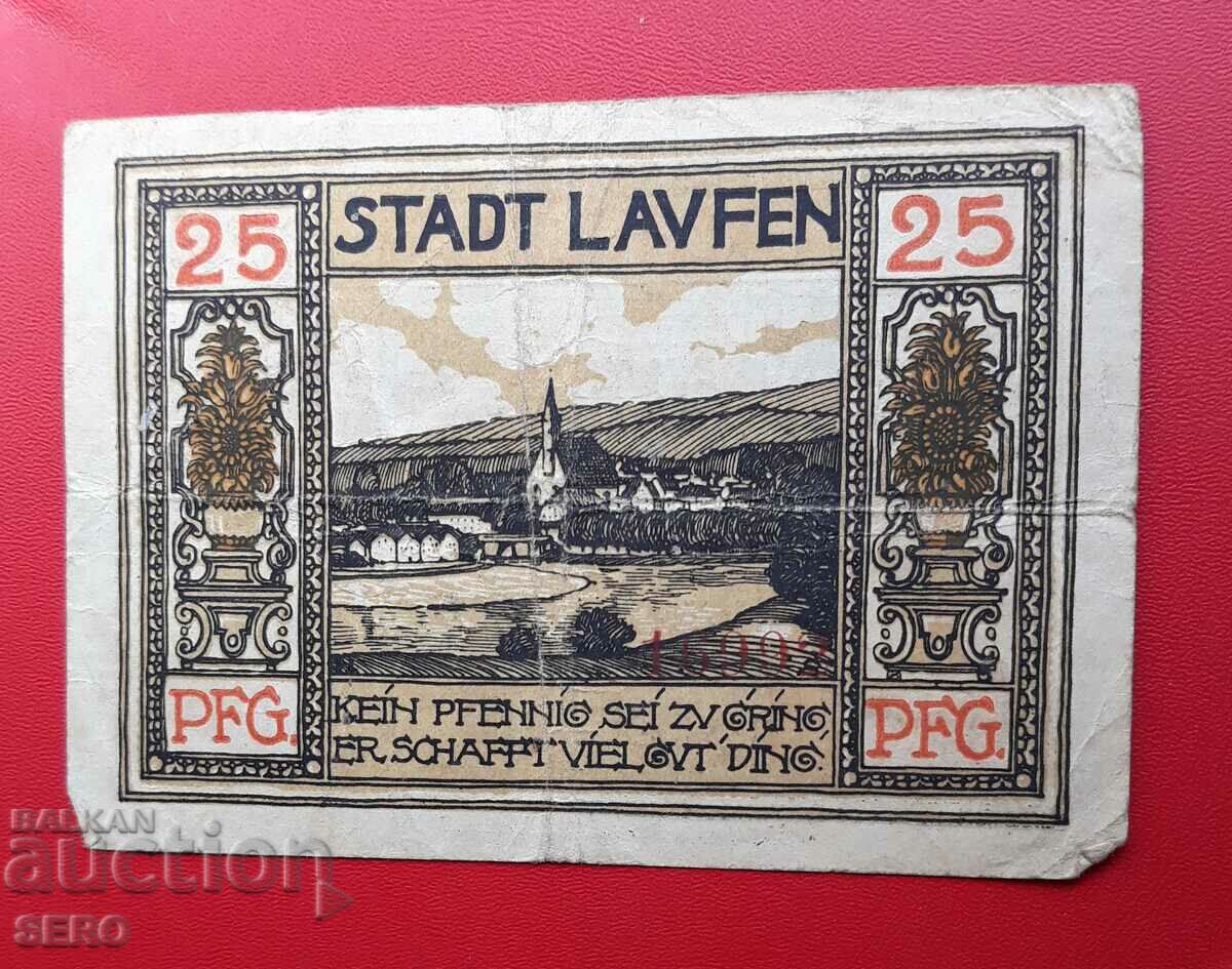Τραπεζογραμμάτιο-Γερμανία-Βαυαρία-Laufen-25 pfennig 1920