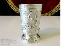 Pewter hunting cup with St.Eustathius.