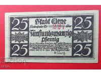 Banknote-Germany-S.Rhein-Westphalia-Kleve-25 Pfennig 1920