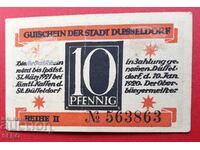 Банкнота-Германия-С.Рейн-Вестфалия-Дюселдорф-10 пф 1920
