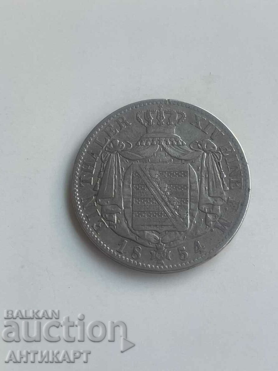 сребърна монета талер Германия Fr. August 1854 Saxony
