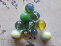 ✅ #23 - 10 pcs. GLASS BALLS/ TAPES - SMALL AND LARGE ❗