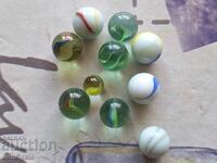 ✅ #27 - 10 pcs. GLASS BALLS/ TAPES - SMALL AND LARGE ❗