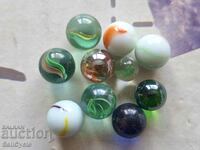 ✅ #32 - 10 pcs. GLASS BALLS/ TAPES - SMALL AND LARGE ❗