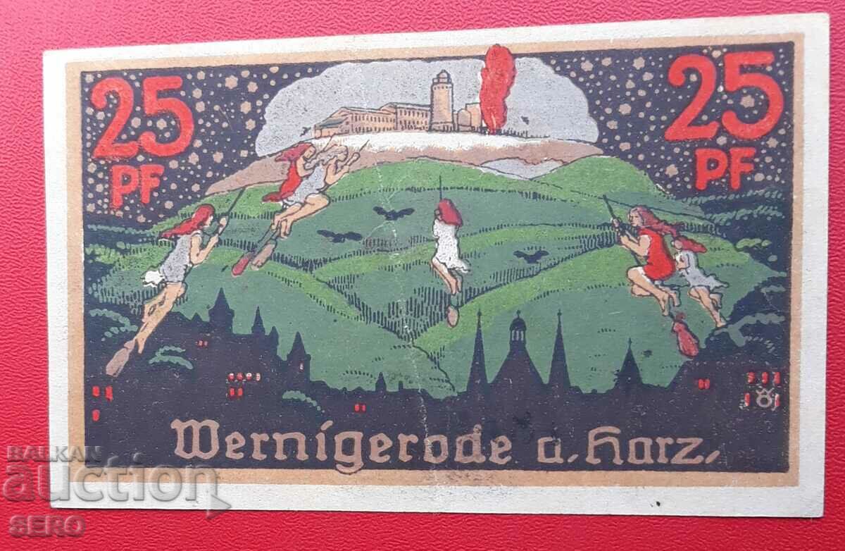 Bancnota-Germania-Saxonia-Wernigerode-25 pfennig 1920