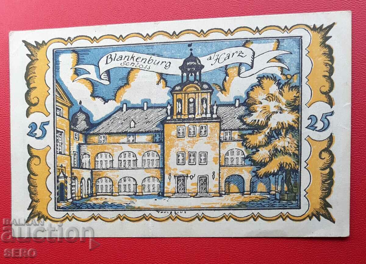 Bancnota-Germania-Braunschweig-25 Pfennig 1921