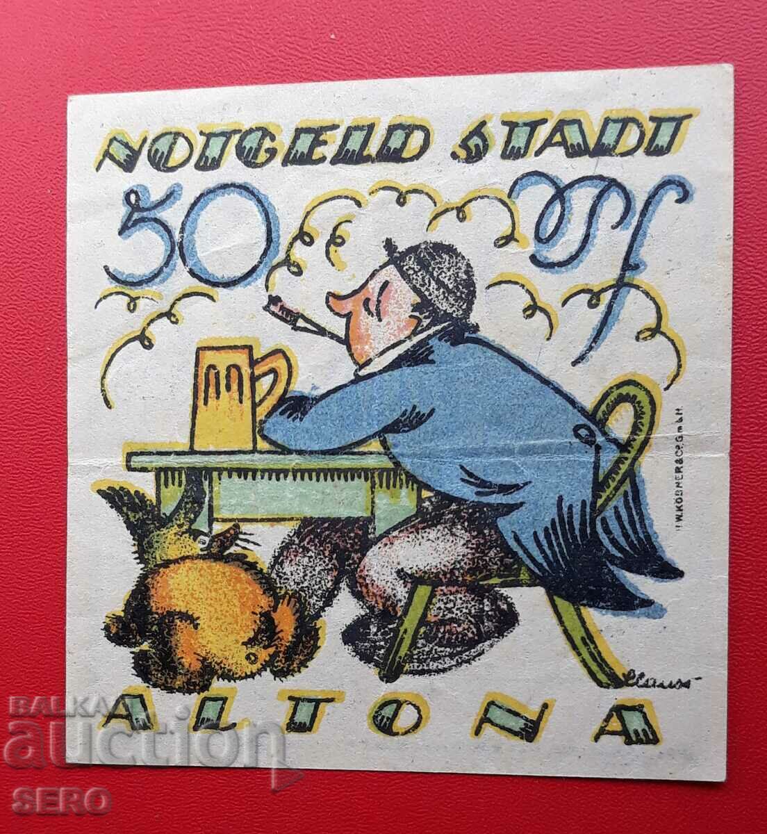 Τραπεζογραμμάτιο-Γερμανία-Αμβούργο-Altona-50 Pfennig 1921