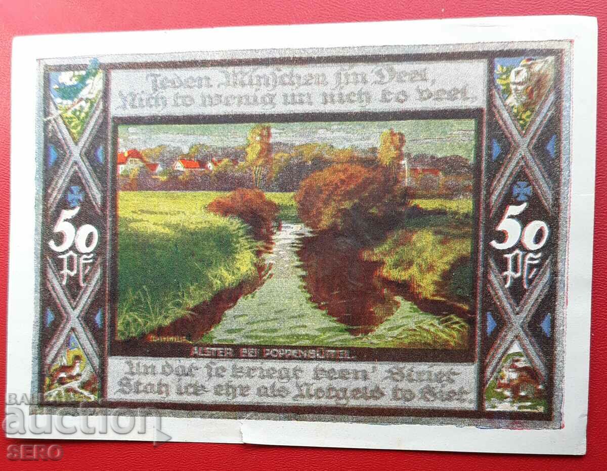 Bancnota-Germania-Hamburg-Poppenbütel-50 pfennig 1921