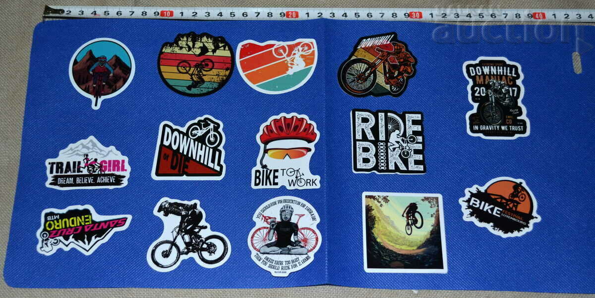 Lot of bike stickers