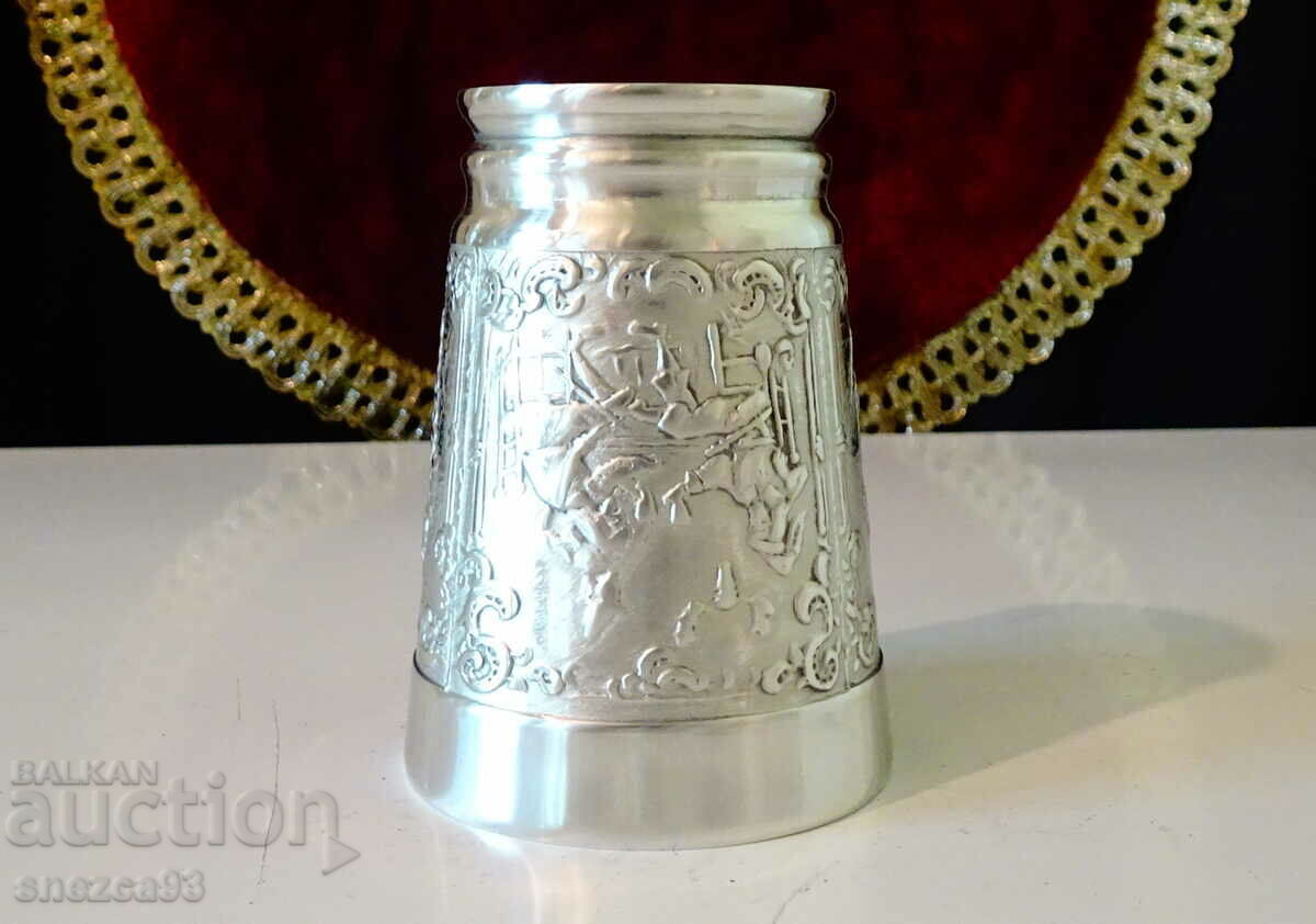 Κασσιτέρινη κούπα για κρασί, κυνήγι, σταφύλια, λυκίσκο - 5 Κασσιτέρινη κούπα για κρασί, κυνήγι, σταφύλια, λυκίσκο - 5