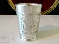 Чаша от калай за вино,лов,грозде,хмел.