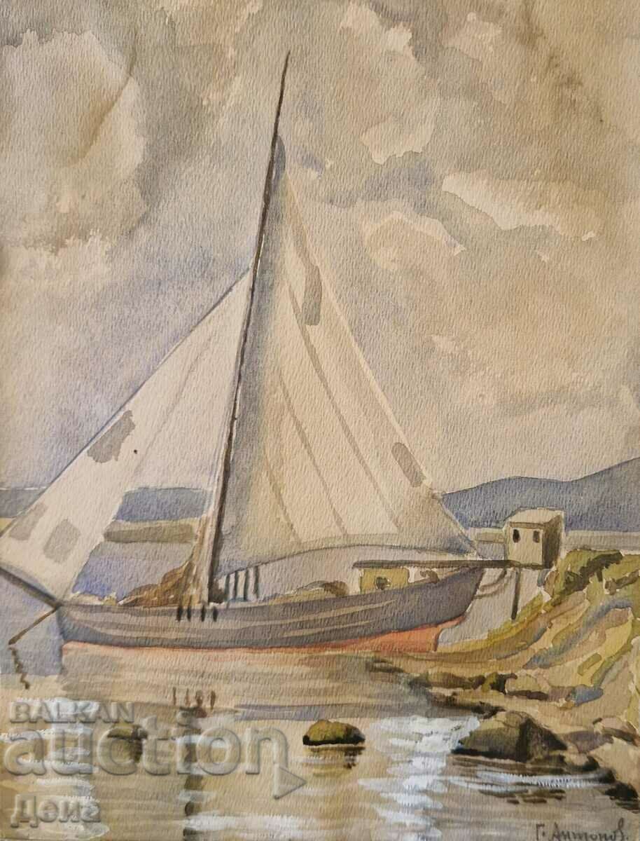 G. Antonov watercolor 1935 with price 120.00 BGN | € 61.36 G. Antonov watercolor 1935 with price 120.00 BGN | € 61.36