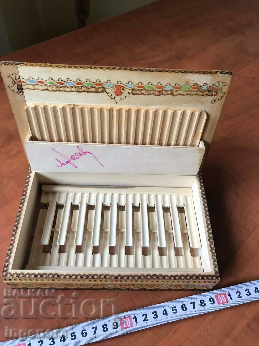 Auction BOX WOOD PYROGRAPH DRAWING ANTIQUE FROM SOCA MOSTRA Auction BOX WOOD PYROGRAPH DRAWING ANTIQUE FROM SOCA MOSTRA