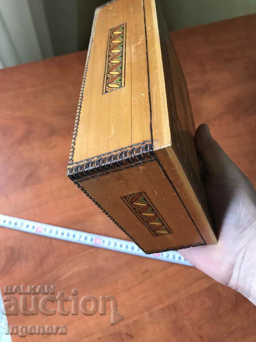 BOX WOOD PYROGRAPH DRAWING ANTIQUE FROM SOCA MOSTRA - 5 BOX WOOD PYROGRAPH DRAWING ANTIQUE FROM SOCA MOSTRA - 5