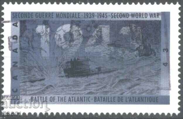 Stamped stamp WWII Ships 1993 from Canada