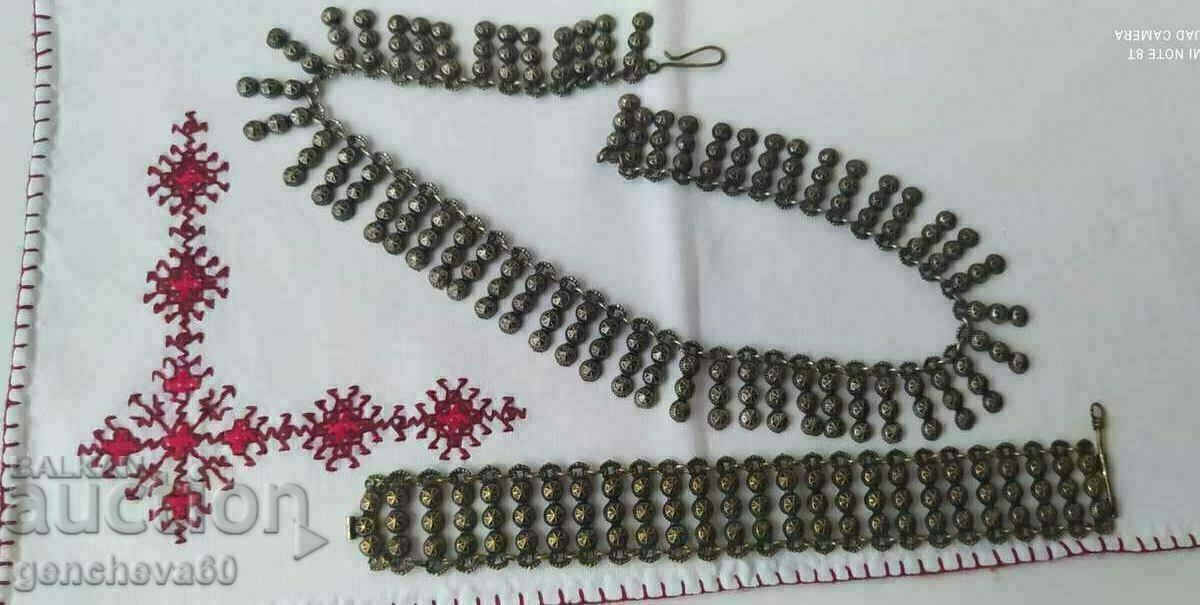 Revival-era brooch, necklace and bracelet/horo dance scarf - 6 Revival-era brooch, necklace and bracelet/horo dance scarf - 6