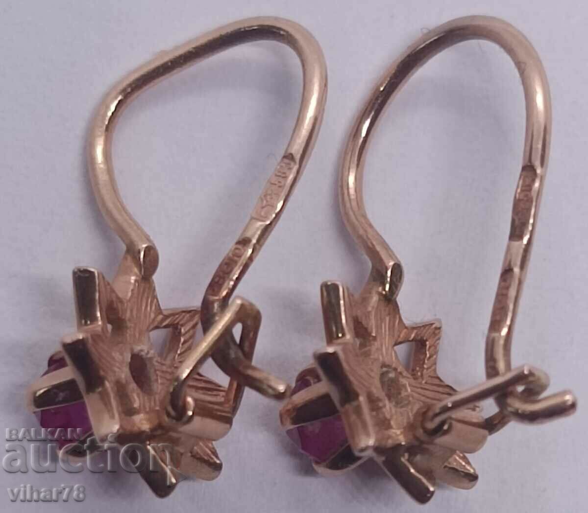 Delivery of Russian gold earrings - sample 583 Delivery of Russian gold earrings - sample 583