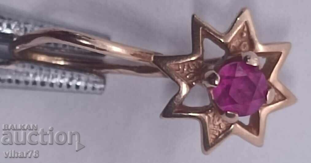 Russian gold earrings - sample 583 - 7 Russian gold earrings - sample 583 - 7